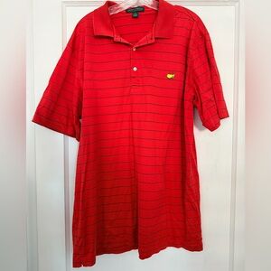 Masters red striped polo shirt men’s XL